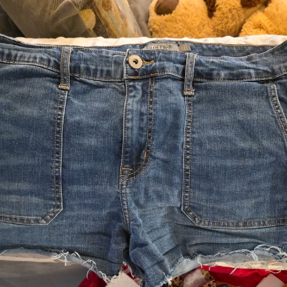 torrid Dark Blue Denim Jeans with Gold Topstitching